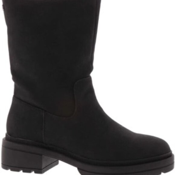 Rocket Dog Idea Black Boot Women's Size 7.5 Faux Fur Lining, Chunky Heel - Picture 1 of 8
